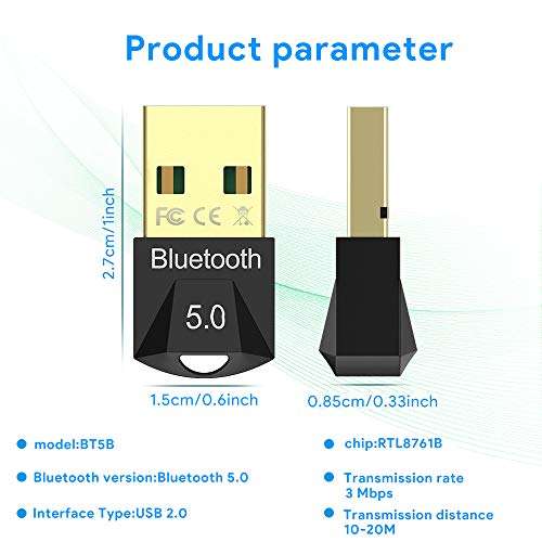 Adaptador USB Bluetooth 5.0, EDR