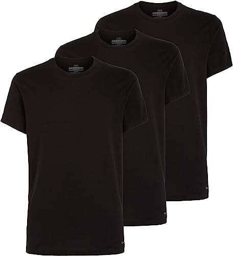 3 x CALVIN KLEIN camiseta negra para hombre 100% algodón