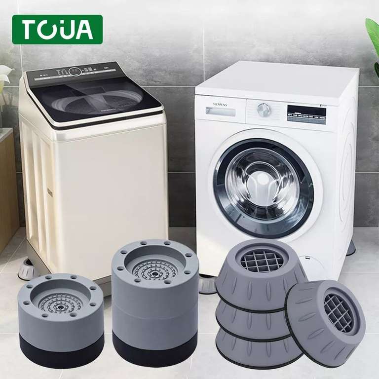 4 Almohadillas antivibración universales para lavadora secadora