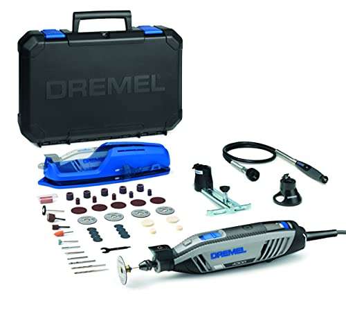 Dremel 4300 - Multiherramienta con kit con 3 complementos, 45 Accesorios, Velocidad Variable 5.000-35.000 RPM
