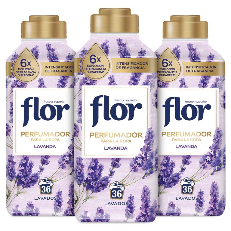 Flor Perfumador Para la Ropa Fragancia Azul, Rosa, Lavanda o Nenuco 3x 720ml, Disolución Perfecta, Elegante