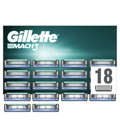 18 Uds Gillette Mach3 Cuchillas de Recambio Para Maquinilla De Afeitar Para Hombre