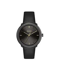 HUGO Reloj Analógico de Cuarzo Unisex con Set correa intercambiable Negro