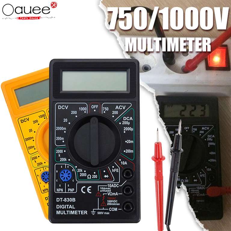 Multímetro Digital LCD AC/DC 750/1000V Mini multímetro Digital de mano para voltímetro amperímetro Ohm Tester Meter con sonda