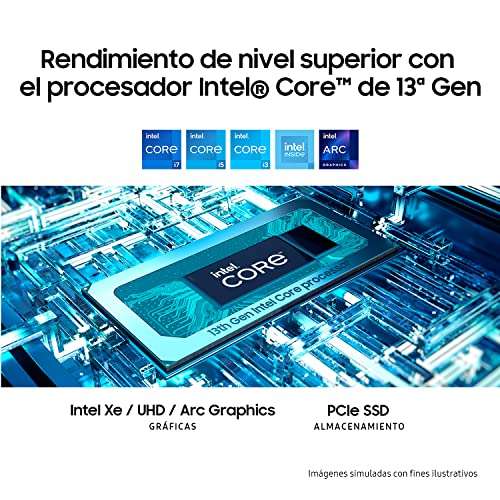 SAMSUNG Galaxy Book3 - 15,6" FullHD (i5-1335U, 8 GB RAM, 256 GB SSD, Intel Iris Xe Graphics, Windows 11 Home, 1,60Kg, Negro, QWERTY español