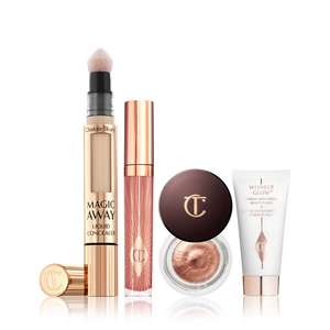 Kit de maquillaje Charlotte Tilbury (prebase facial + sombra de ojos + voluminizador + corrector líquido) + Crema de ojos + Crema de noche
