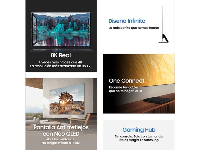 TV 65" NeoQLED Samsung QE65QN700B- 8K, Smart TV, IA, HDR2000, OTS Lite, Dolby Atmos 60W 4.2ch // 55" por 1.299 €