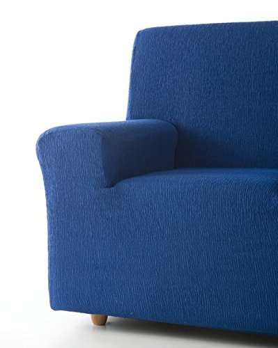 Funda de Diseño Moderno | Tejido Elastico Modelo Beta | Color Azulon | para Sofá 1 Plaza de 70 a 110 cm.