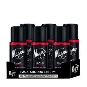 Pack de 6 unidades de desodorante en spray para hombre Magno Black Energy