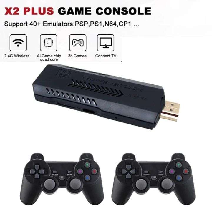 Consola de videojuegos X2 Plus, mando inalámbrico, emulador de TV 50 para PS1/N64/DC, 256G