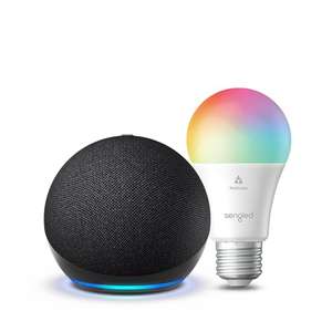 Echo Dot (5.ª generación, Antracita + Sengled Bombilla LED inteligente, compatible con Alexa