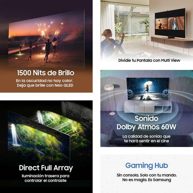 TV QLED 214 cm (85") Samsung QE85Q80B UHD 4K, Quantum HDR 1500, Smart TV, Inteligencia artificial, Dolby Atmos (1.899 € con ECI Pllus)