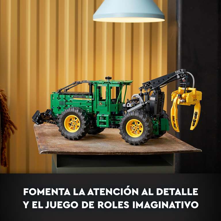 LEGO 42157 Technic Skidder John Deere 948L-II, Vehículo de Construcción con Funciones Neumáticas y 4 Ruedas, Maqueta para Construir