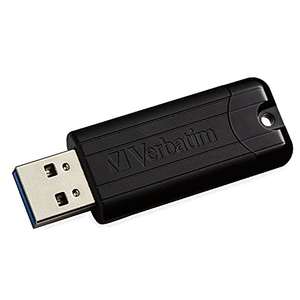 64GB USB Flash 3.0 Pinstripe Negro Verbatim P-blist