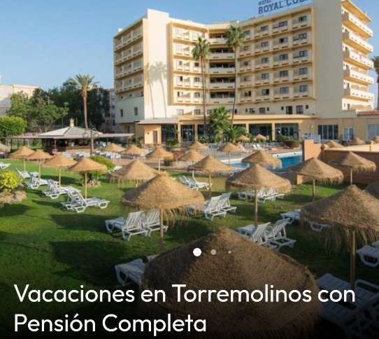 Vacaciones a TORREMOLINOS en pensión COMPLETA (4 noches) 23-27Junio
