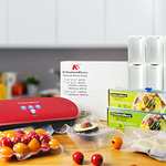 KitchenBoss Envasadora Al Vacio Doméstica. Embasadoras Vacio Alimentos Selladora Al Vacío Automático Incluye 5 Bolsas Rojo