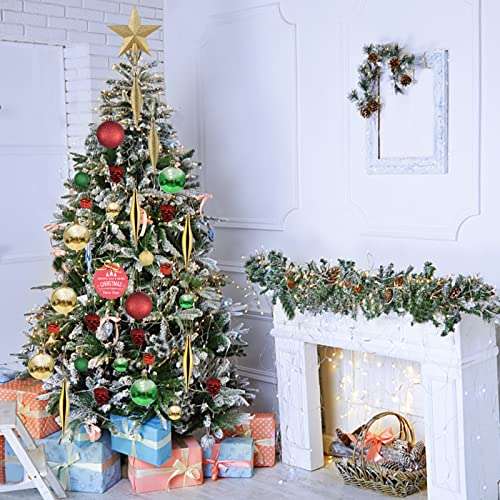 Bolas de Navidad 50pcs, estrella grande, piñas, cajas de regalos...