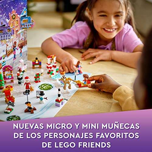 LEGO-Friends Calendario de Adviento 2022, Juguetes de Navidad, Set con Figura de Papá Noel, Muñeco de Nieve y Mini Muñeca Olivia