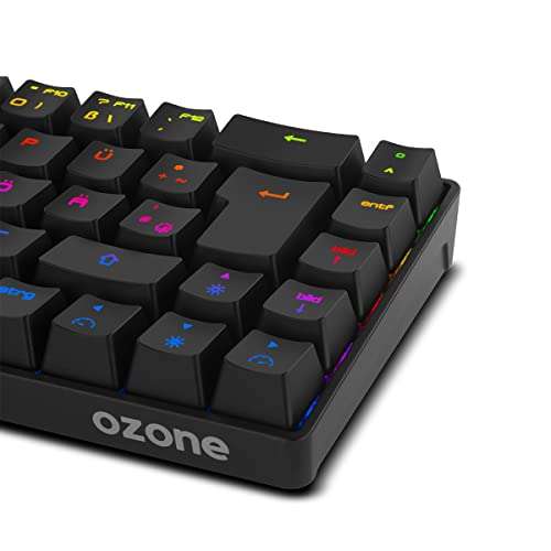 Ozone Gaming Mini Tactical -OZTACTICALDE- Mecanico sin Teclado numerico, Bluetooth, Switches Outemu Red, Layout DE