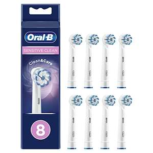 Oral-B Sensitive Clean Recambios Cepillo de Dientes Eléctrico, Pack de 8 Cabezales, Protección Encías - Originales
