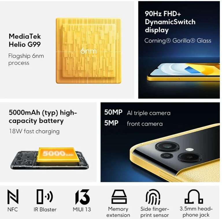 Xiaomi POCO M5 6/128GB Smartphone 6.58" Helio G99 5000mAh 50MP NFC Global