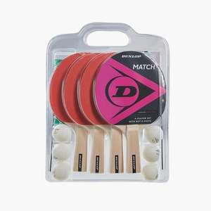Pack completo de 4 palas y 6 bolas de Ping Pong Dunlop en rojo Sprinter