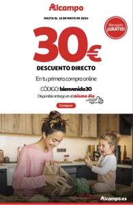 30€ de descuento directo en primera compra online (mínimo 90€)