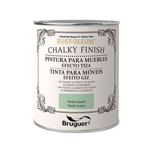 Pintura Rust-Oleum Bruguer Chalky Finish para muebles color Verde Laurel 750 ml