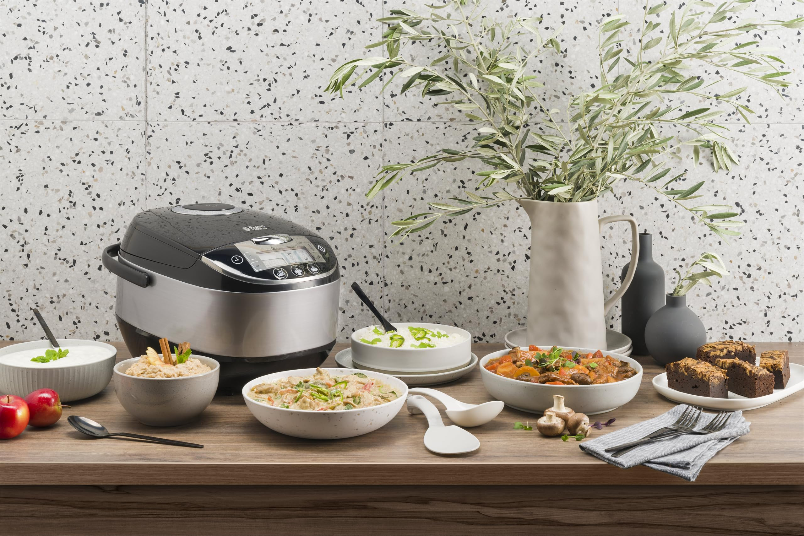 Russell Hobbs Robot de Cocina Cook@Home - Capacidad 5 L, Recipiente de Acero Inoxidable, Tapa Anticondensación