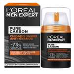 3x L'Oréal Paris Men Expert Crema Cuidado Diario Anti-Granos Pure Carbon, Reduce Imperfecciones, Hidrata y Matifica Rostro, 50 ml. 3'37€/ud