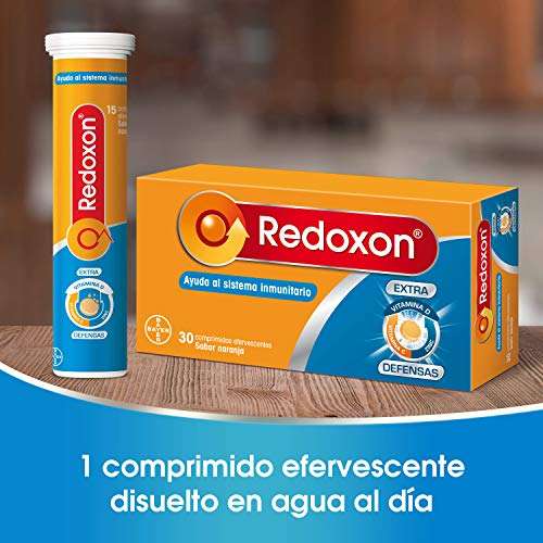 Redoxon Extra Defensas Ayuda al Sistema Inmunitario, Sabor Naranja, 30 Comprimidos