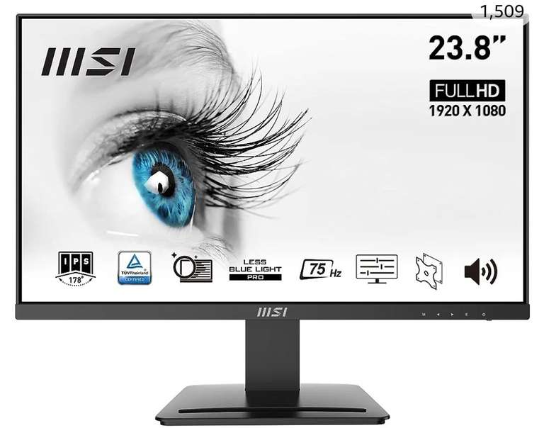 MSI Pro MP243 - Monitor Profesional Full HD de 23,8” Panel IPS de 1920 x 1080, 75 Hz