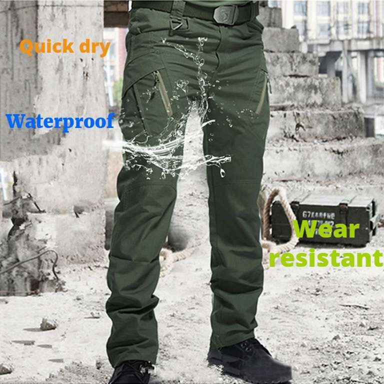 Pantalones tácticos con múltiples bolsillos para hombre