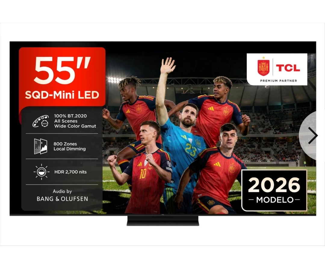 (579€ Precio Final, 15% En Cupón + 100€ Reembolso TCL) ( = En Amazon Enlace En Descripción ) TV SDQ MINILED 55'' TCL 55C7L IA 4K UHD 144 Hz