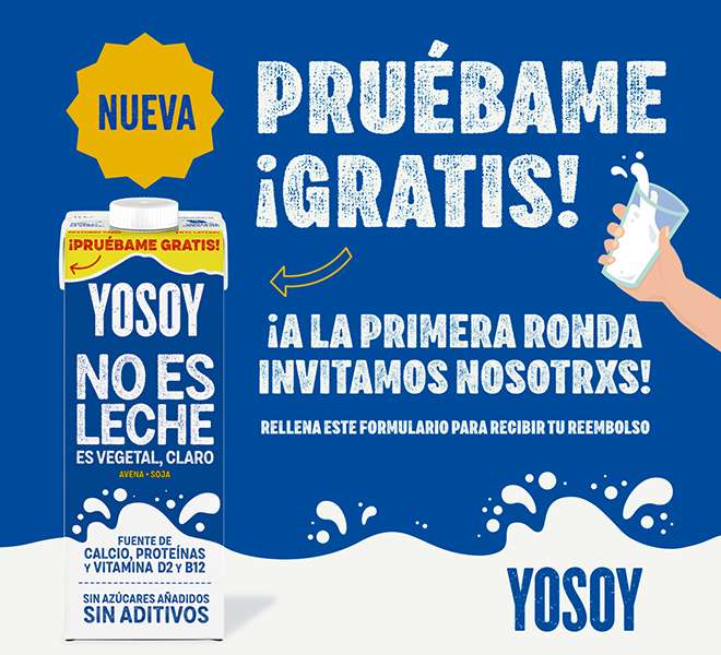 Prueba gratis la nueva bebida vegetal de Yosoy (reembolso)