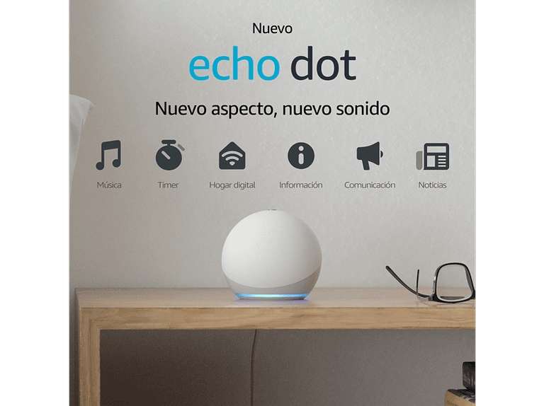 Altavoz inteligente con Alexa - Amazon Echo Dot (4ª Gen), Controlador de Hogar, Blanco
