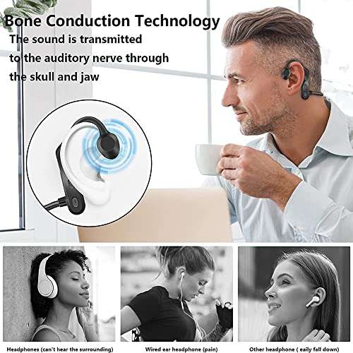 Monstek Auriculares de Conducción Ósea, Auriculares Inalámbricos Bluetooth 5.0 de Conducción Ósea