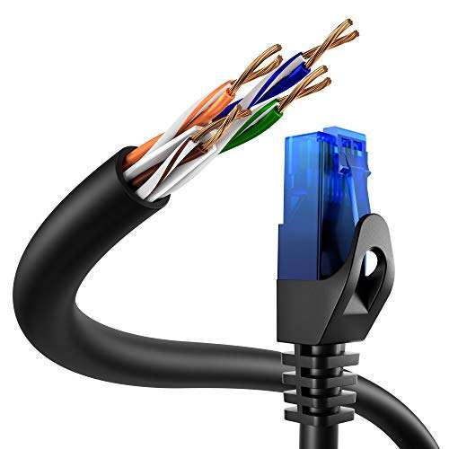 KabelDirekt – 15m – Cable de Ethernet Cat 6 (RJ45, máxima velocidad de fibra óptica, conectores switch)