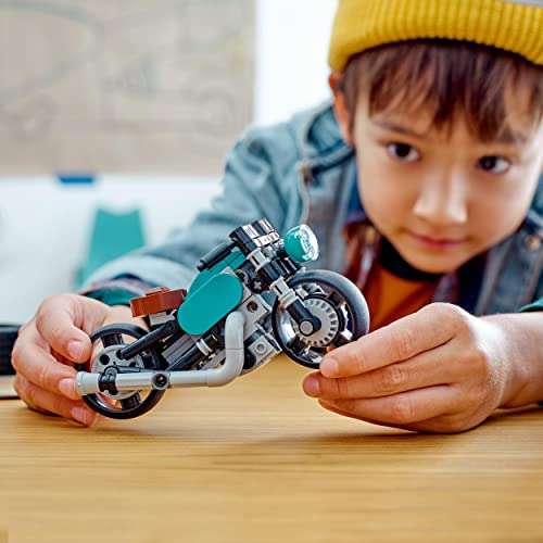 LEGO 31135 Creator 3 en 1 Moto Clásica, Bici Callejera o Coche Dragster