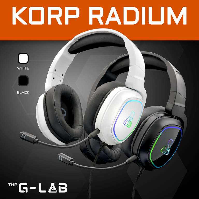 The G-Lab Korp Radium Auriculares Gamer con Micrófono Desmontable y Luz LED