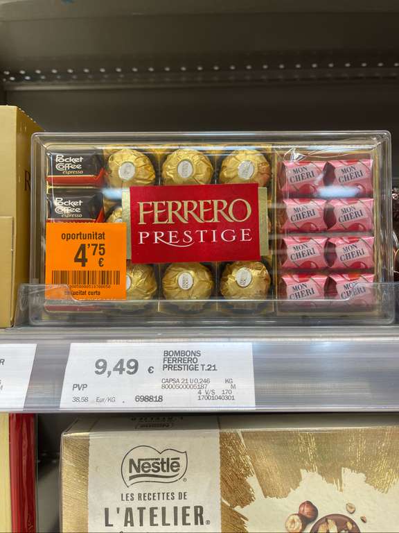Kinder y Ferrero (supermercados Esclat)
