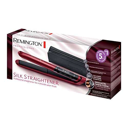 Remington Plancha de Pelo Silk, Cerámica Sedosa Avanzada, Placas Flotantes Extralargas, Resultados Profesionales, Temperatura hasta 235°C