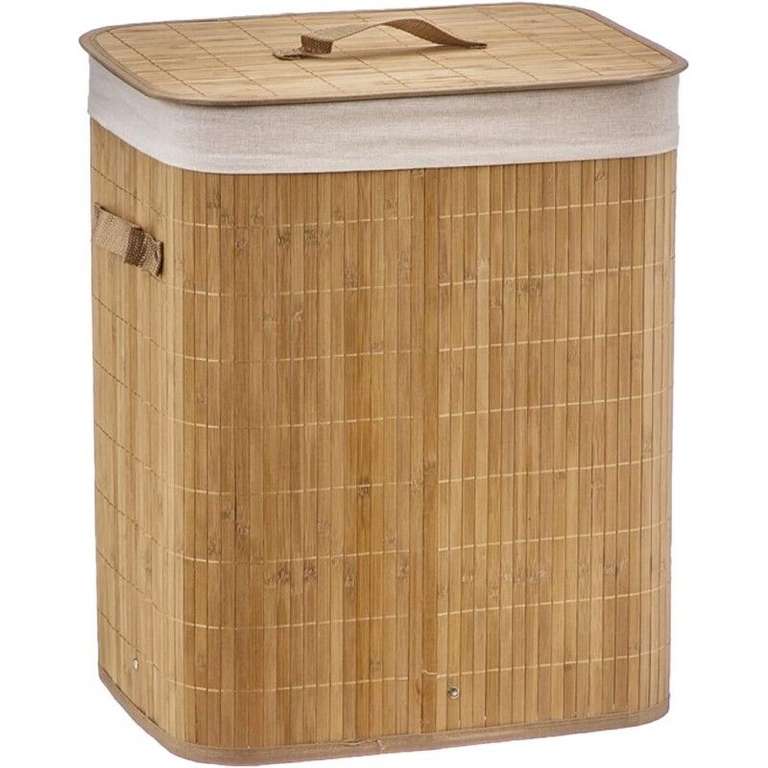 TIENDA EURASIA - Pongotodo Fabricado en Bambu y Tela, 40x50x30 cm, 60 litros