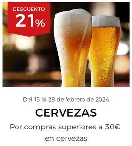 21% en Cervezas por Compra Superior a 30€