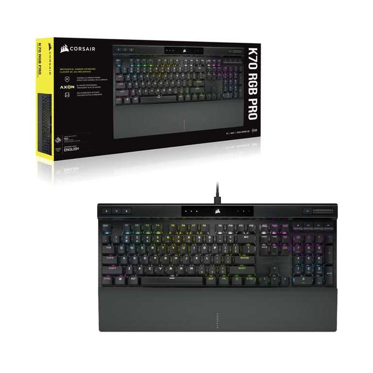 Corsair K70 Pro - Teclado Gaming RGB, Switch Cherry MX Red, Negro