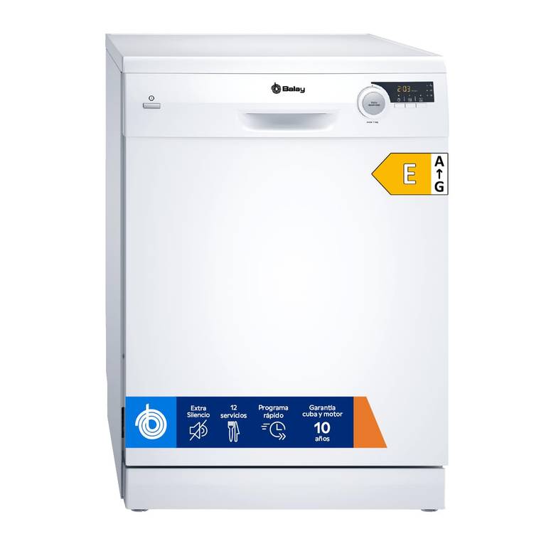 Balay – Lavavajillas de libre instalación, 60 cm, 12 servicios, Auto Diario, Pausa+Carga, ExtraSilencio
