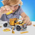 Mega Construx Hot Wheels Camión de transporte y coche Vehículos de juguete de 180 bloques de construcción con 2 figuras Mattel GYG66