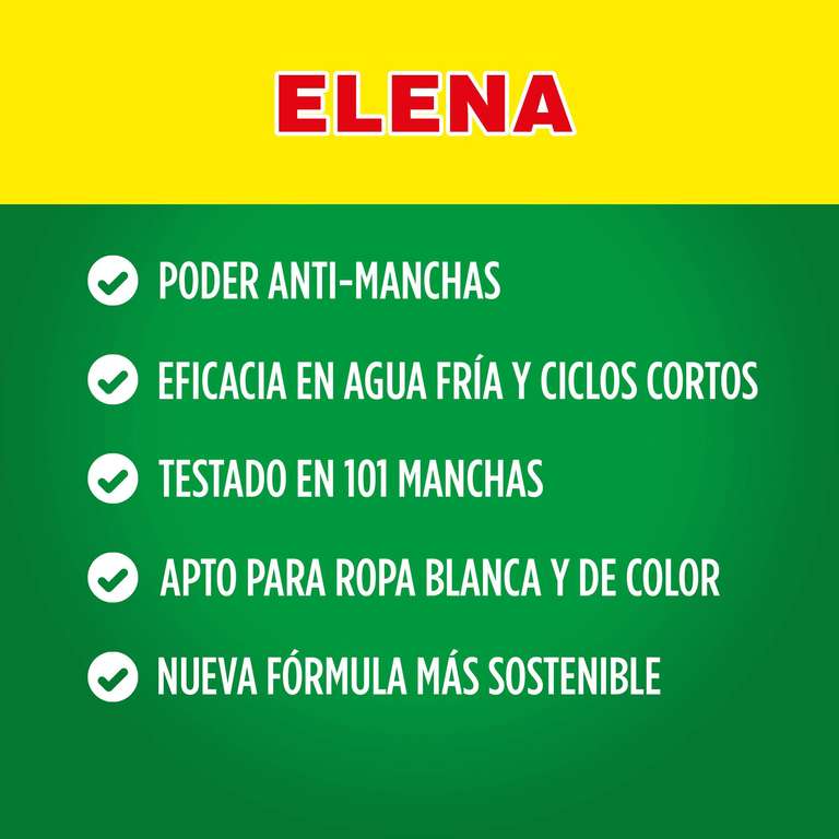 Elena Detergente para lavadora, frescor colonia, adecuado para ropa blanca y de color, formato profesional gel - 148 dosis