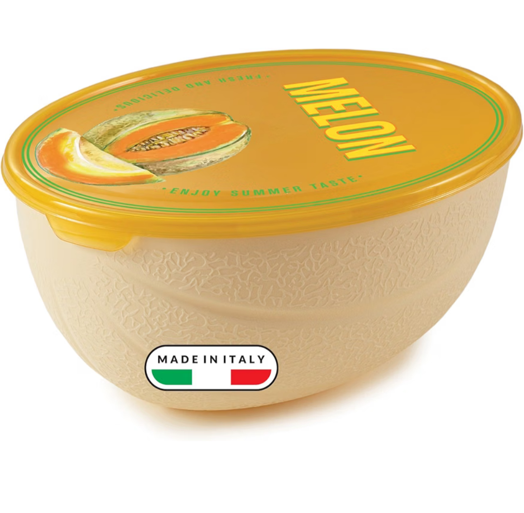 Snips Guarda Melón 2 L, Contenedor para Melón y Rodajas de Melón, Recipiente para Nevera 23,5 x 18 x 11 cm, Apto Lavavajillas,