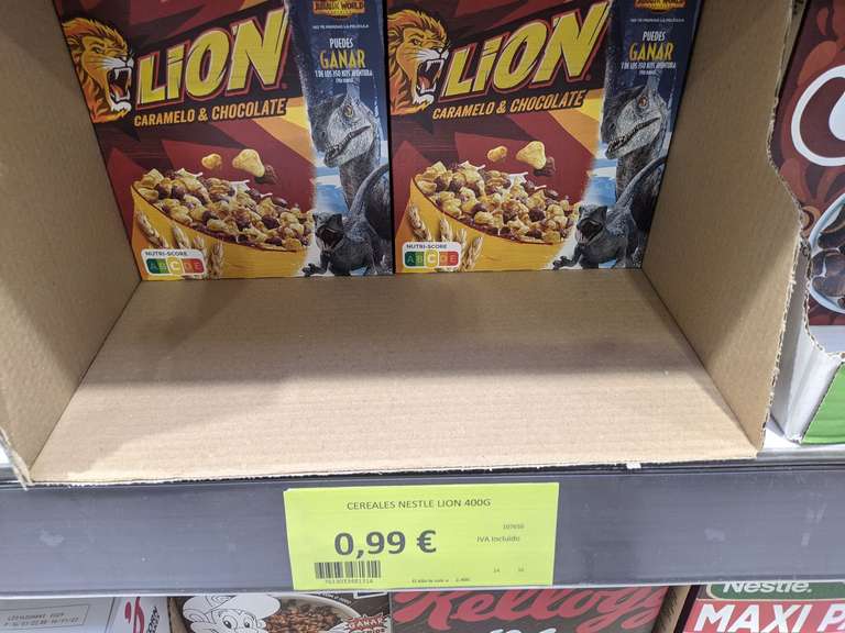 Cereales Lion en family cash Zaragoza